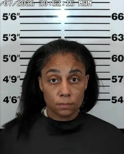 Booking photo of Alicia Denise Brown following her arrest in Hart County, Georgia.